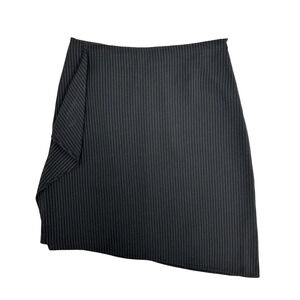 Giorgio Armani Black White Asymmetrical Pinstripe Knit Skirt 6